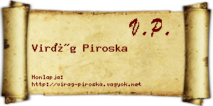 Virág Piroska névjegykártya